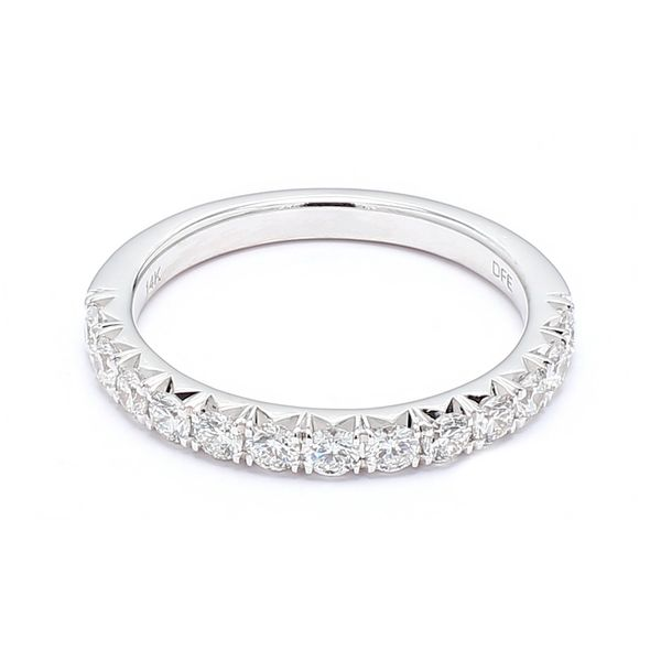 14K White Gold 0.63ctw French Set Diamond Wedding Band Raleigh Diamond Fine Jewelry Raleigh, NC