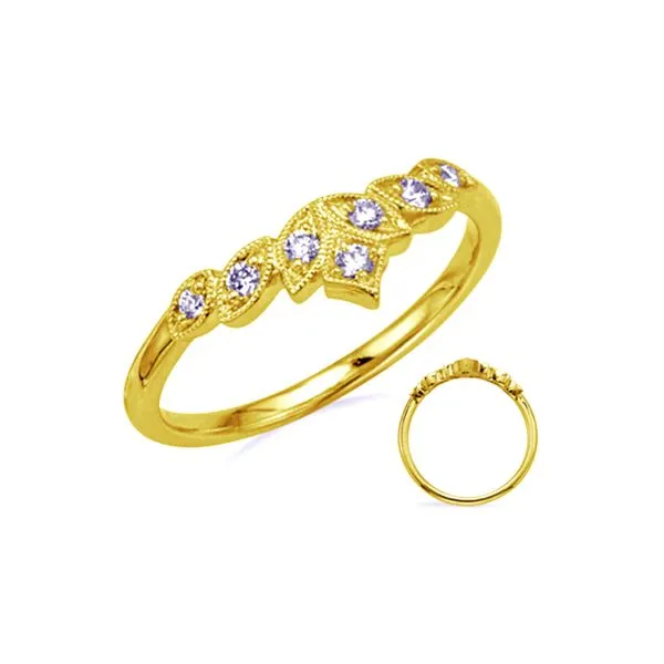 14K Yellow Gold 0.12ctw RBC Diamonds Contour Crown Band Raleigh Diamond Fine Jewelry Raleigh, NC