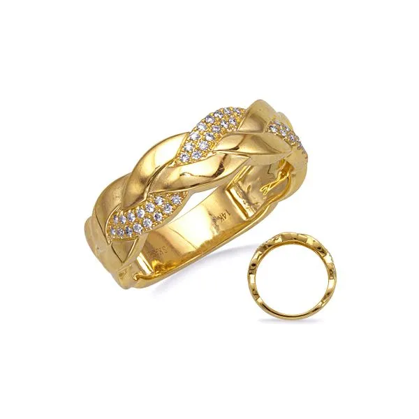 14K Yellow Gold 0.15ctw RBC Diamond Woven Band