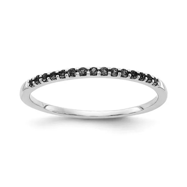 14K White Gold 0.12ctw Black Diamond Wedding Band Size 6.75 Raleigh Diamond Fine Jewelry Raleigh, NC