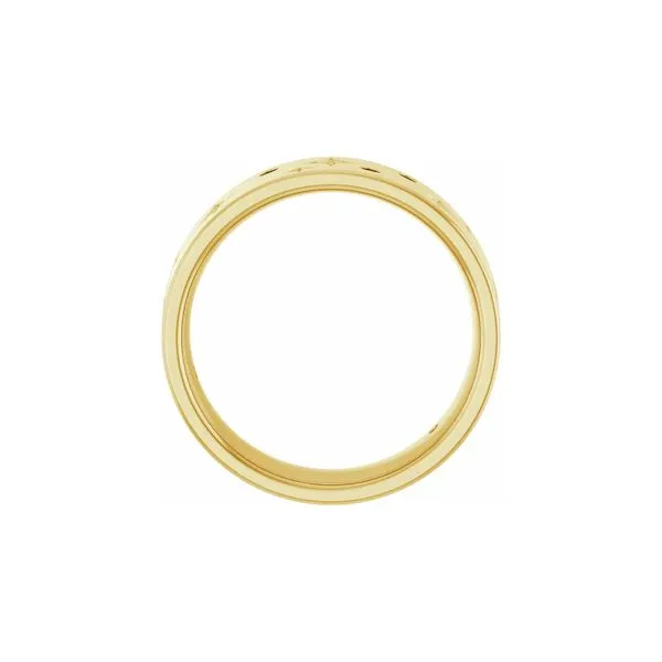 14K Yellow Gold 1/8ctw Celetial Diamond Wedding Band Size 7 Image 2 Raleigh Diamond Fine Jewelry Raleigh, NC