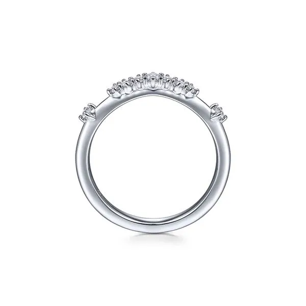14K White Gold 0.196ctw Diamond Curved Band Size 6.25 Image 3 Raleigh Diamond Fine Jewelry Raleigh, NC