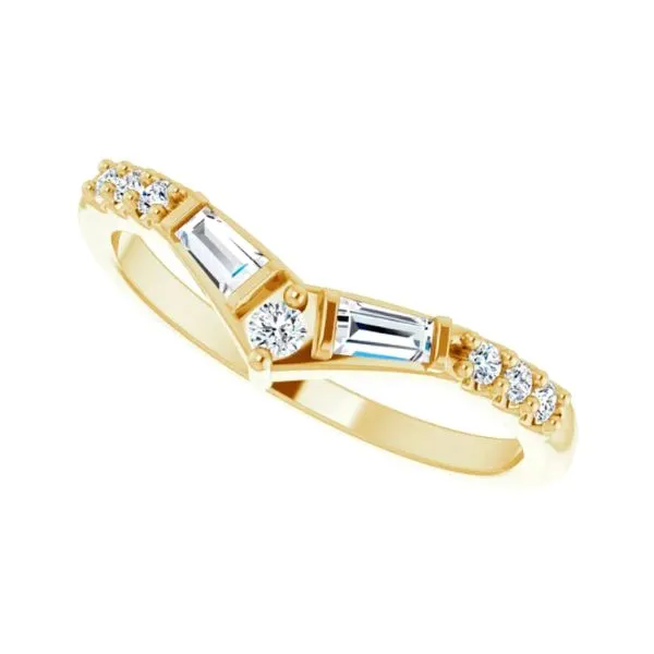 14K Yellow Gold Tapered Baguette 0.25ctw  Band 5.33mm Size 6.75 Raleigh Diamond Fine Jewelry Raleigh, NC