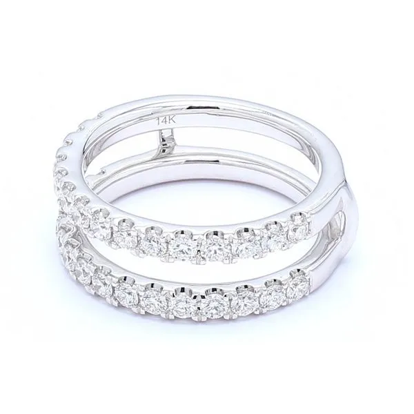 14K White Gold 1.00ctw Jacket Style Diamond Wedding Band Size 6.5 Image 2 Raleigh Diamond Fine Jewelry Raleigh, NC