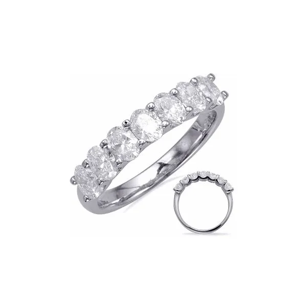 14K White Gold 1.26ctw Oval Diamond Band Image 2 Raleigh Diamond Fine Jewelry Raleigh, NC