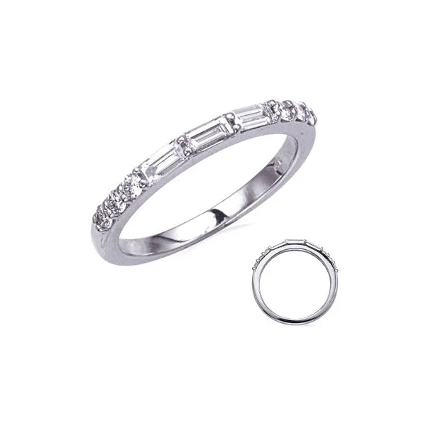 14K White Gold 0.51ctw Baguette RBC Symmetrical Band Raleigh Diamond Fine Jewelry Raleigh, NC