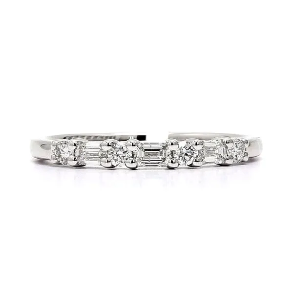 14K White Gold 0.38ctw Baguette + RBC Diamond Prong Set Band Size 7 Raleigh Diamond Fine Jewelry Raleigh, NC