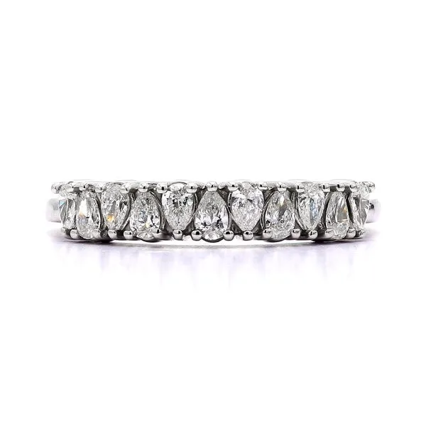 14K White Gold 0.50ctw Interlocking Natural Pear Diamonds Band similar item image
