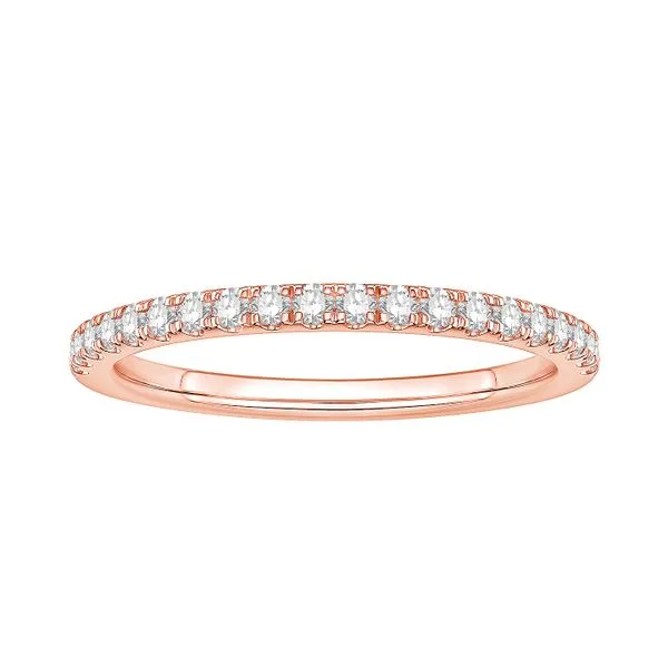 RD Classic Signature 14K Rose Gold 0.25ctw Cathedral Band Diamond Size 6 Raleigh Diamond Fine Jewelry Raleigh, NC