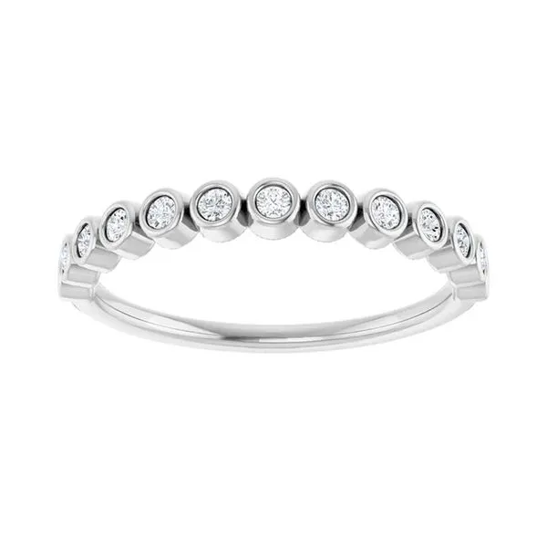 14K White Gold 1/6ctw Diamond Bezel Size 7 Raleigh Diamond Fine Jewelry Raleigh, NC