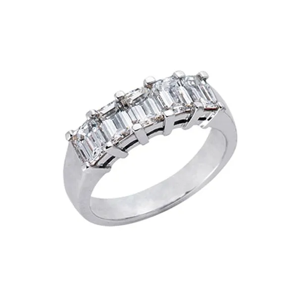 14K White Gold 2.10ctw Emerald Cut Diamond Band Image 2 Raleigh Diamond Fine Jewelry Raleigh, NC