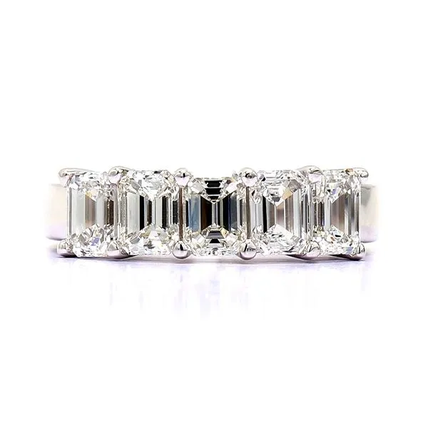 14K White Gold 2.10ctw Emerald Cut Diamond Band Raleigh Diamond Fine Jewelry Raleigh, NC