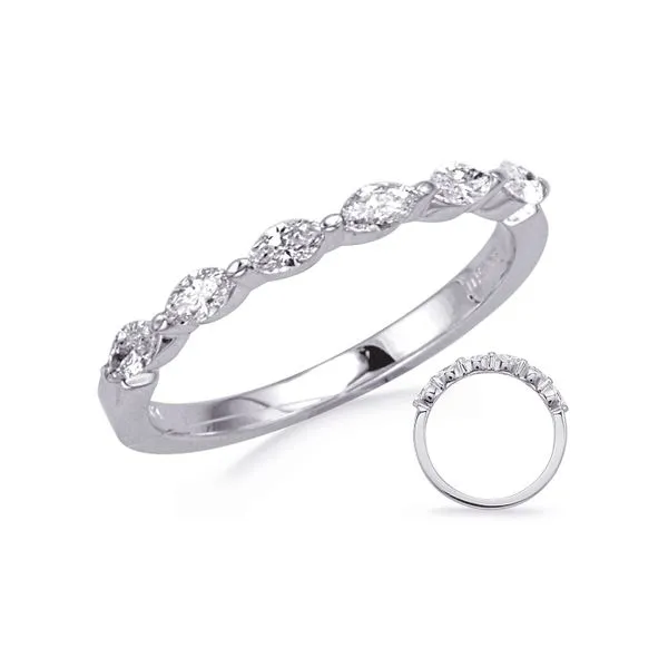14K White Gold 0.40ct G/SI1 Marquise Wedding Band Size 6.5 Raleigh Diamond Fine Jewelry Raleigh, NC