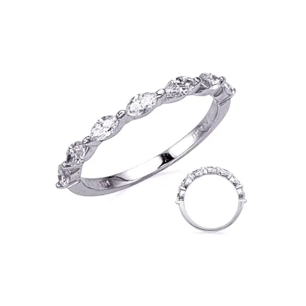 14K White Gold 0.30ctw G/SI1 Marquise Polished Wedding Band Raleigh Diamond Fine Jewelry Raleigh, NC