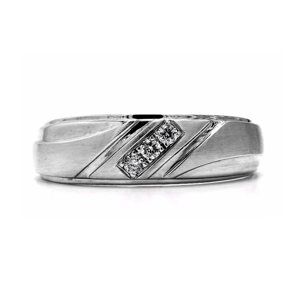 14K White Gold 0.10ctw RD Diamond Wedding Band Size 10 Raleigh Diamond Fine Jewelry Raleigh, NC