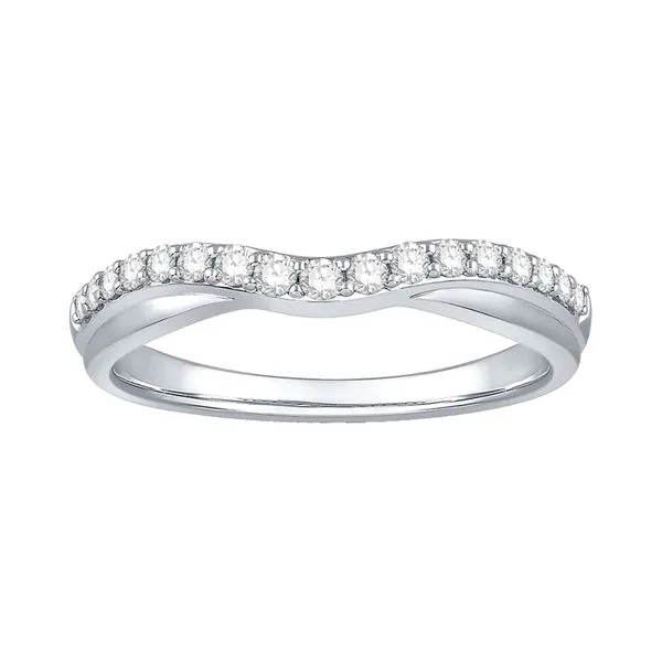 14K White Gold 0.25ctw Curved Wedding Ring Size 7 Raleigh Diamond Fine Jewelry Raleigh, NC
