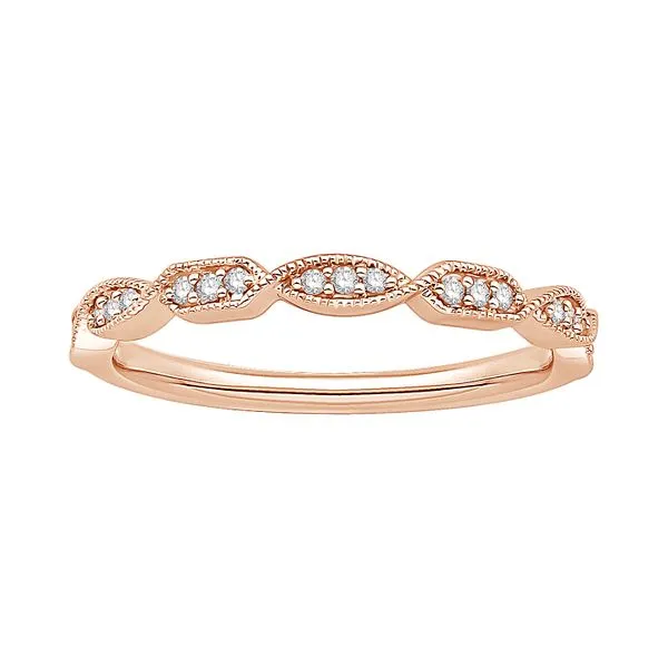 10K Rose Gold 0.10ctw Diamond Wedding Band Size 7 Raleigh Diamond Fine Jewelry Raleigh, NC