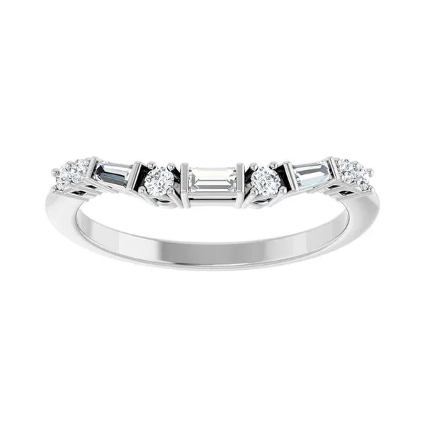 14K White Gold 0.20ctw Diamond Curved Wedding Band Raleigh Diamond Fine Jewelry Raleigh, NC