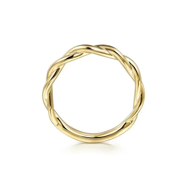 14K Yellow Gold Twisted Polished Wedding Band Size 6.5 Image 3 Raleigh Diamond Fine Jewelry Raleigh, NC