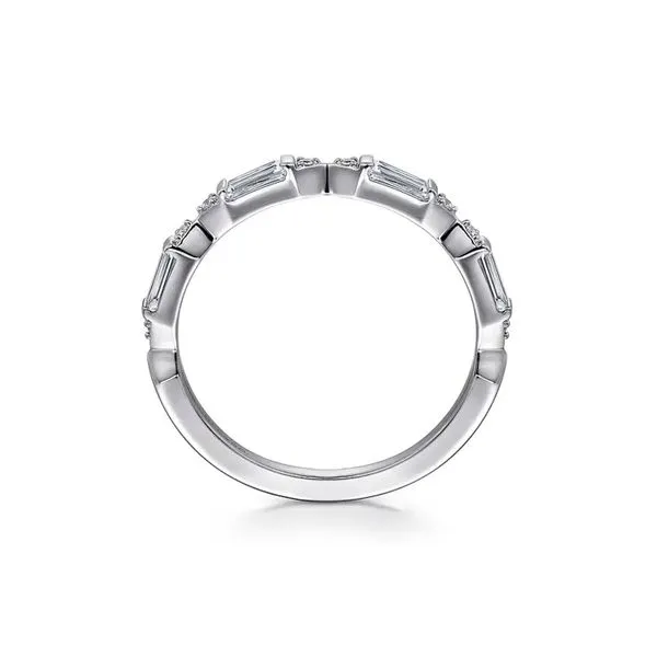 14K White Gold 0.34ctw G-H/SI2 or Higher Geometrical Diamond Band Size 6.5 Image 3 Raleigh Diamond Fine Jewelry Raleigh, NC