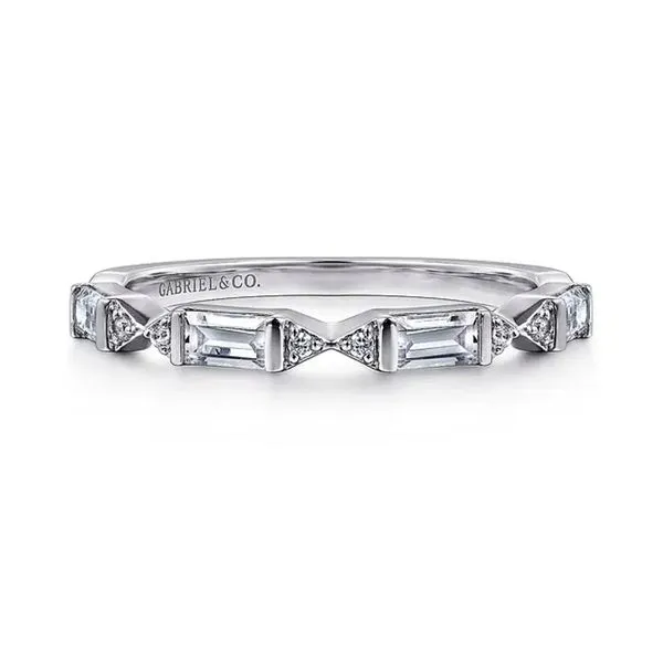 14K White Gold 0.34ctw G-H/SI2 or Higher Geometrical Diamond Band Size 6.5 Raleigh Diamond Fine Jewelry Raleigh, NC