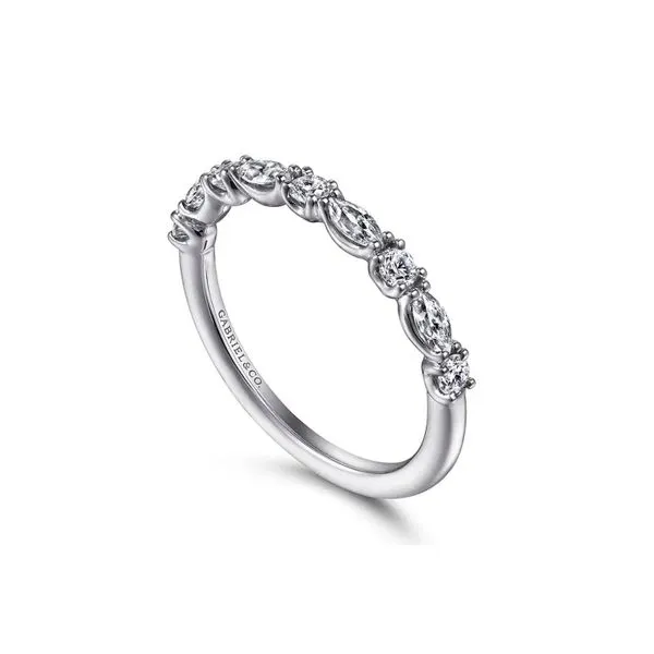 14K White Gold 0.49ctw G-H/SI2 or Higher Matching Diamond Band Size 6.5 Image 2 Raleigh Diamond Fine Jewelry Raleigh, NC