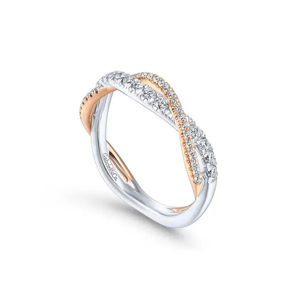 14K White & Rose Gold 0.41ctw G-H/SI2 or Higher Matchng Diamond Band Size 6.5 Image 2 Raleigh Diamond Fine Jewelry Raleigh, NC
