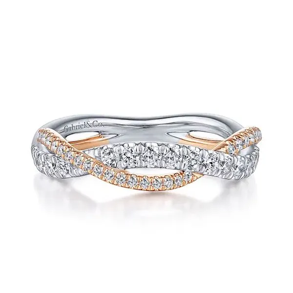 14K White & Rose Gold 0.41ctw G-H/SI2 or Higher Matchng Diamond Band Size 6.5 Raleigh Diamond Fine Jewelry Raleigh, NC