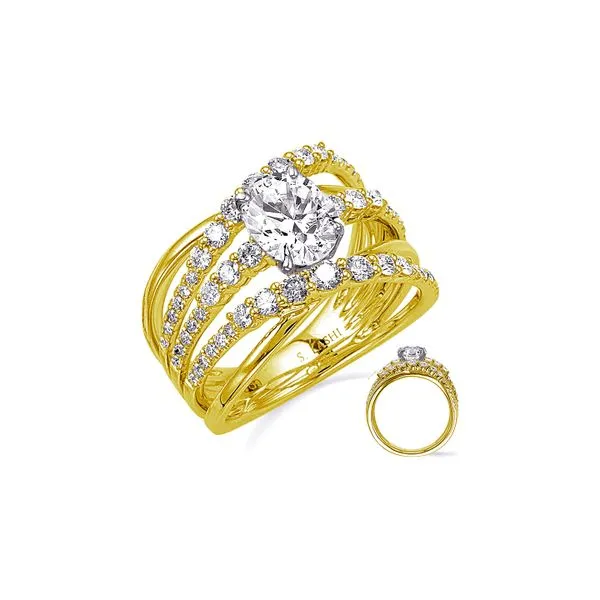 14K Yellow Gold 0.91ctw Triple Bypass Engagement Ring Semi-Mount for 1CT Oval Ctr Size 6.5 Raleigh Diamond Fine Jewelry Raleigh, NC