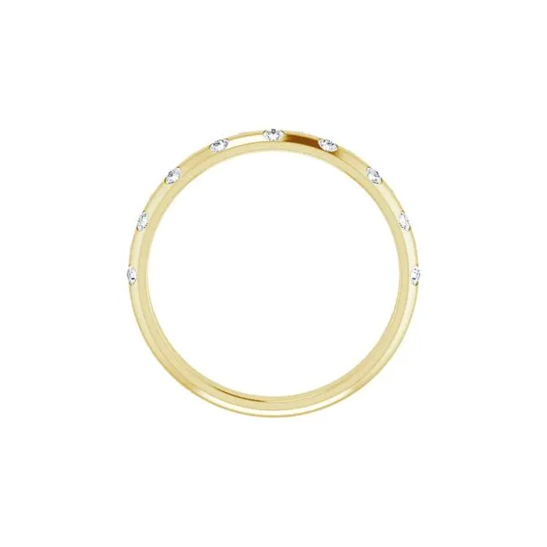 14K Yellow Gold 1/6ctw Flush Set Scattered Diamond Band Size 7 Image 2 Raleigh Diamond Fine Jewelry Raleigh, NC