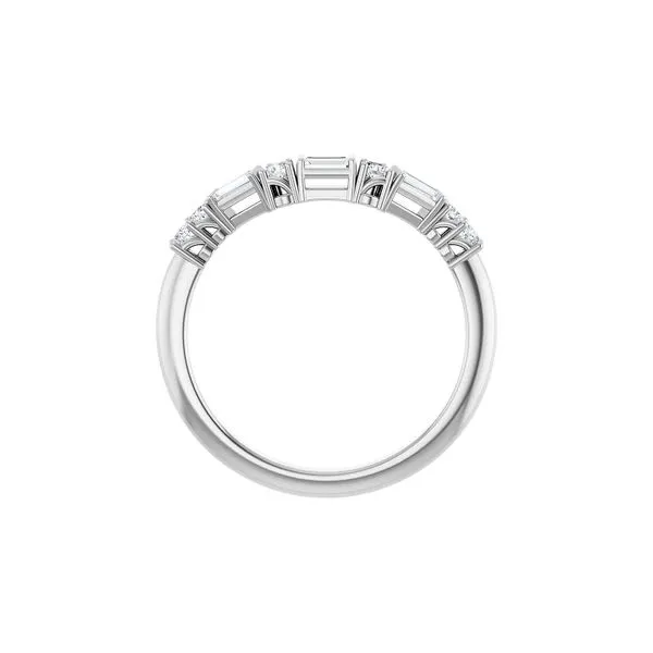 14K White Gold 1/5ctw Natural Diamond Contour Band Size 5 Image 3 Raleigh Diamond Fine Jewelry Raleigh, NC