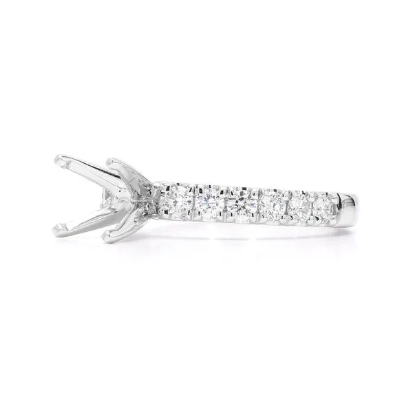 14K White Gold 0.59ctw Semi-mount with Accented Shank Image 2 Raleigh Diamond Fine Jewelry Raleigh, NC