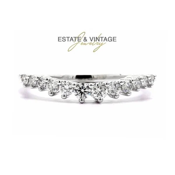 Estate 14K White Gold 0.18ctw Diamond Wedding Band Raleigh Diamond Fine Jewelry Raleigh, NC