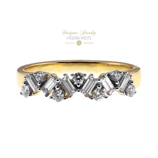 Heera Moti 14K Yellow Gold BG:0.28ctw RD:0.21ctw H-I/SI1 Diamond Band Sz 7.5 Raleigh Diamond Fine Jewelry Raleigh, NC