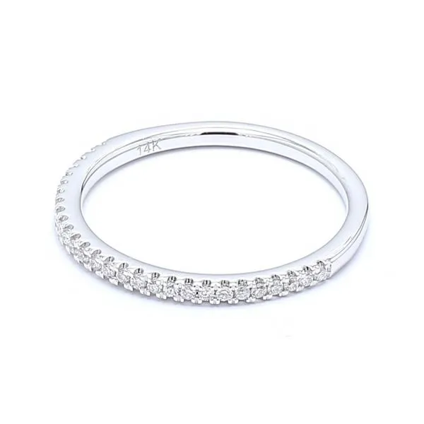 14k White Gold 0.15ctw French Set Diamond Band Image 2 Raleigh Diamond Fine Jewelry Raleigh, NC