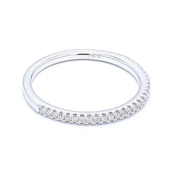 14k White Gold 0.15ctw French Set Diamond Band Image 3 Raleigh Diamond Fine Jewelry Raleigh, NC