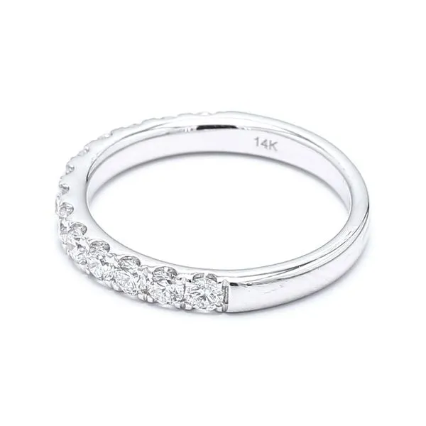 14K White Gold  0.78ctw Classic Diamond Wedding Band Size 6.5 Image 2 Raleigh Diamond Fine Jewelry Raleigh, NC