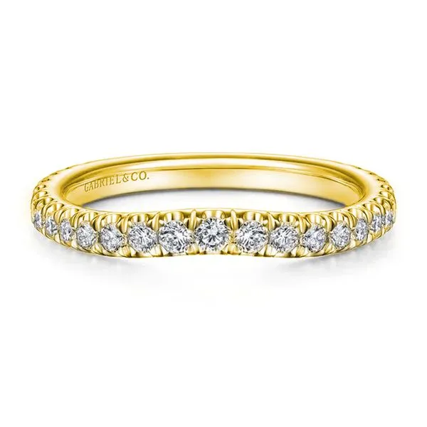 14K Yellow Gold Diamond Wedding Band 0.46ctw G-H/SI+ Size 6.5 Raleigh Diamond Fine Jewelry Raleigh, NC