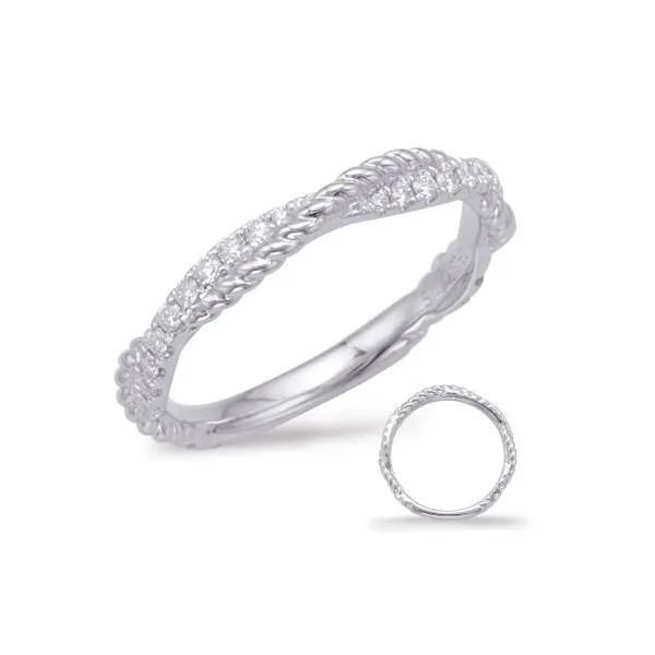 14K White Gold 0.28ctw G/SI1 Diamond Braided Rope Matching Band Size 6.5 Raleigh Diamond Fine Jewelry Raleigh, NC