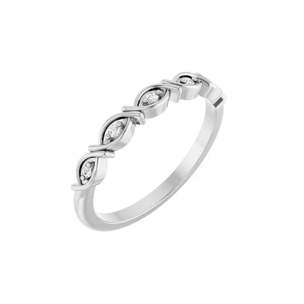 14K White Gold 0.04ctw Natural Diamond Anniversary Band Size 5.25 Raleigh Diamond Fine Jewelry Raleigh, NC