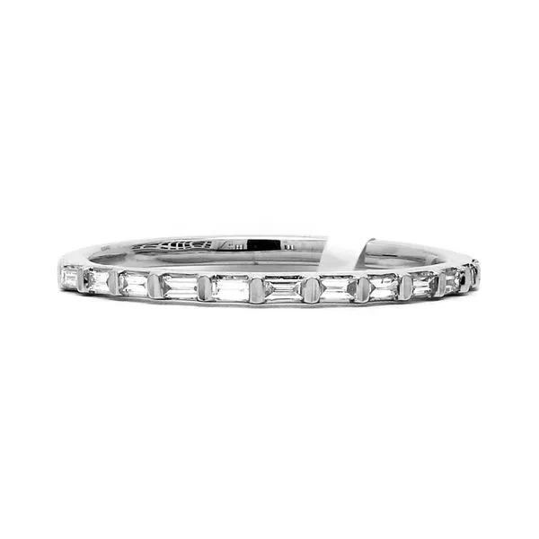 14K White Gold 1/6ctw  Baguette Diamonds East West Bar Set Band Size 7 Raleigh Diamond Fine Jewelry Raleigh, NC