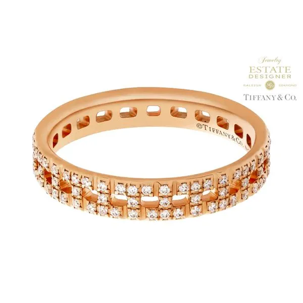 Estate Designer Tiffany & Co. 18K Rose Gold 0.23ctw Diamond Band Size 6 Raleigh Diamond Fine Jewelry Raleigh, NC
