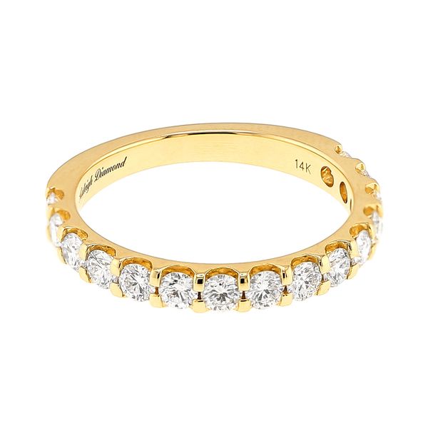 14K Yellow Gold 1.00cttw F-G/SI2 15-Stone Half Anniversary Diamond Wedding Band Sz 7 Raleigh Diamond Fine Jewelry Raleigh, NC