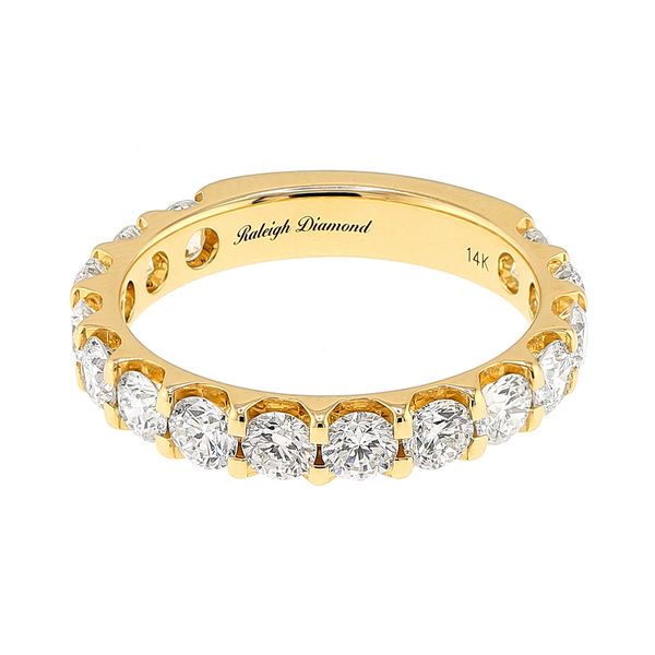 14K Yellow Gold 2.00cttw F-G/SI2 Diamond 15-Stone Half Anniversary Wedding Band Sz 7 Raleigh Diamond Fine Jewelry Raleigh, NC