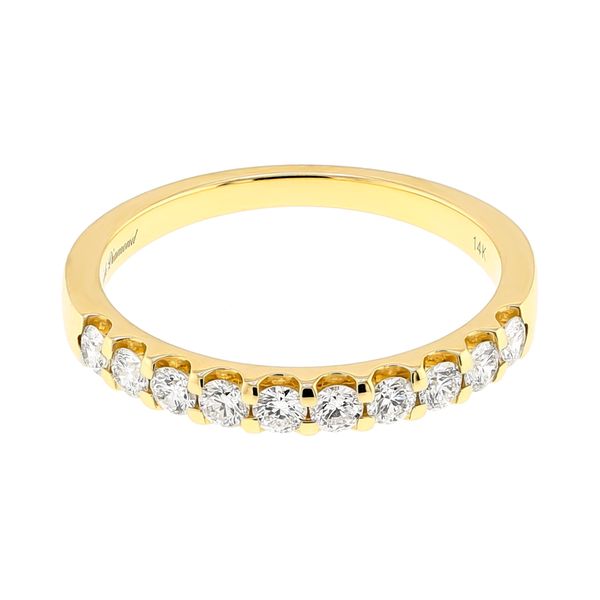 14K Yellow Gold 0.050cttw Diamond 10-Stone Half Anniversary Ladies Wedding Band Sz 7 Raleigh Diamond Fine Jewelry Raleigh, NC