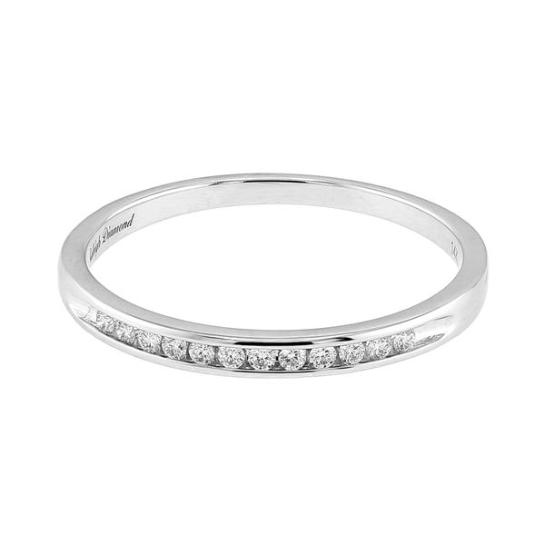 14K White Gold 0.10cttw F-G/SI2 Diamond Channel Ladies Anniversary Wedding Band Sz 7 Raleigh Diamond Fine Jewelry Raleigh, NC