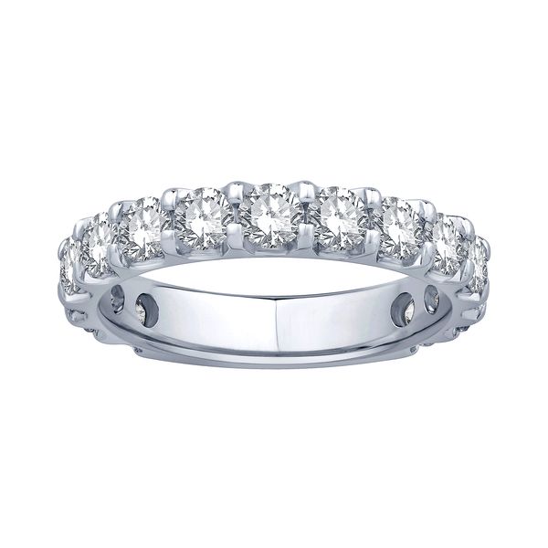 14K White Gold 2.00cttw F-G/SI2 Diamond 15-Stone Wedding Band Sz 7 Raleigh Diamond Fine Jewelry Raleigh, NC
