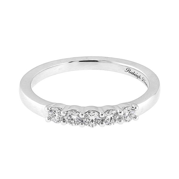 14K White Gold 0.25ctw F-G/SI2 Diamond 5-Stone Wedding Band Sz 7 Raleigh Diamond Fine Jewelry Raleigh, NC