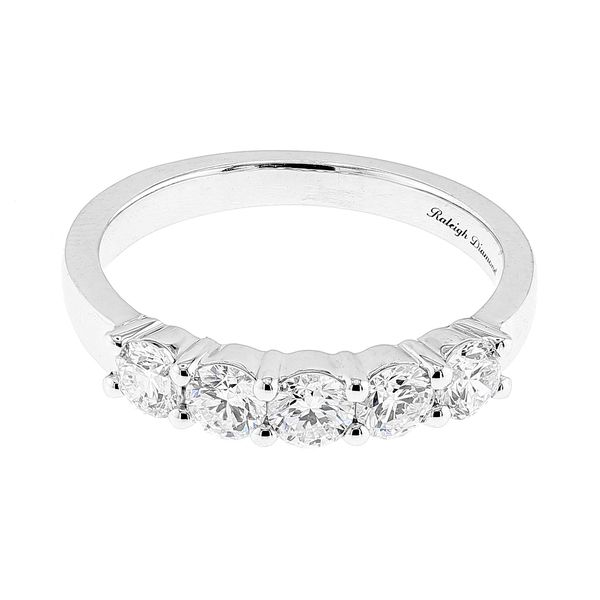 14K White Gold 1.00ctw F-G/SI2 Diamond 5-Stone Wedding Band Sz 7 Raleigh Diamond Fine Jewelry Raleigh, NC