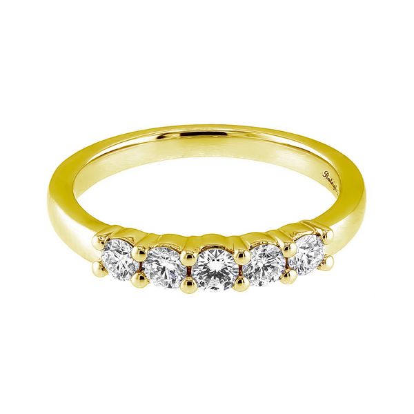 14K Yellow Gold 0.50ctw F-G/SI2 Diamond 5-Stone Wedding Band Sz 7 Raleigh Diamond Fine Jewelry Raleigh, NC